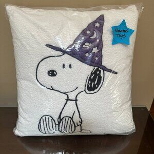 Peanuts Snoopy Sherpa Pillow Witch Wizard Halloween Fall 18in X 18" NWT Sealed
